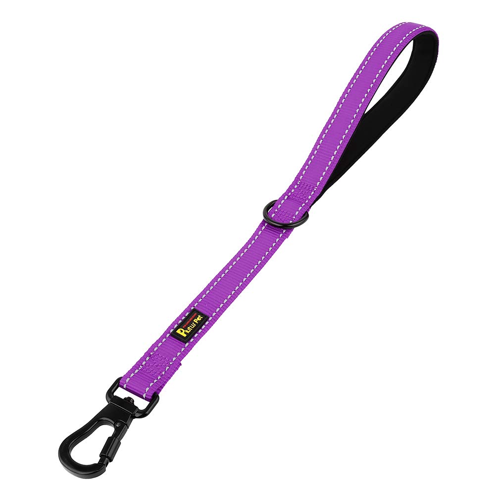 PLUTUS PET Short Training Dog Leash with Padded Handle for Medium Large Big Dogs,18 Inch Heavy Duty Strong Traffic Leash with Carabiner Clip for