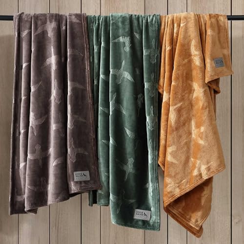 Image of Eddie Bauer - Throw Blanket, Ultra-Soft & Embossed Plush Bedding, Blanket for Couch & Bed (Geese Green, 50 inch x 70 inch)