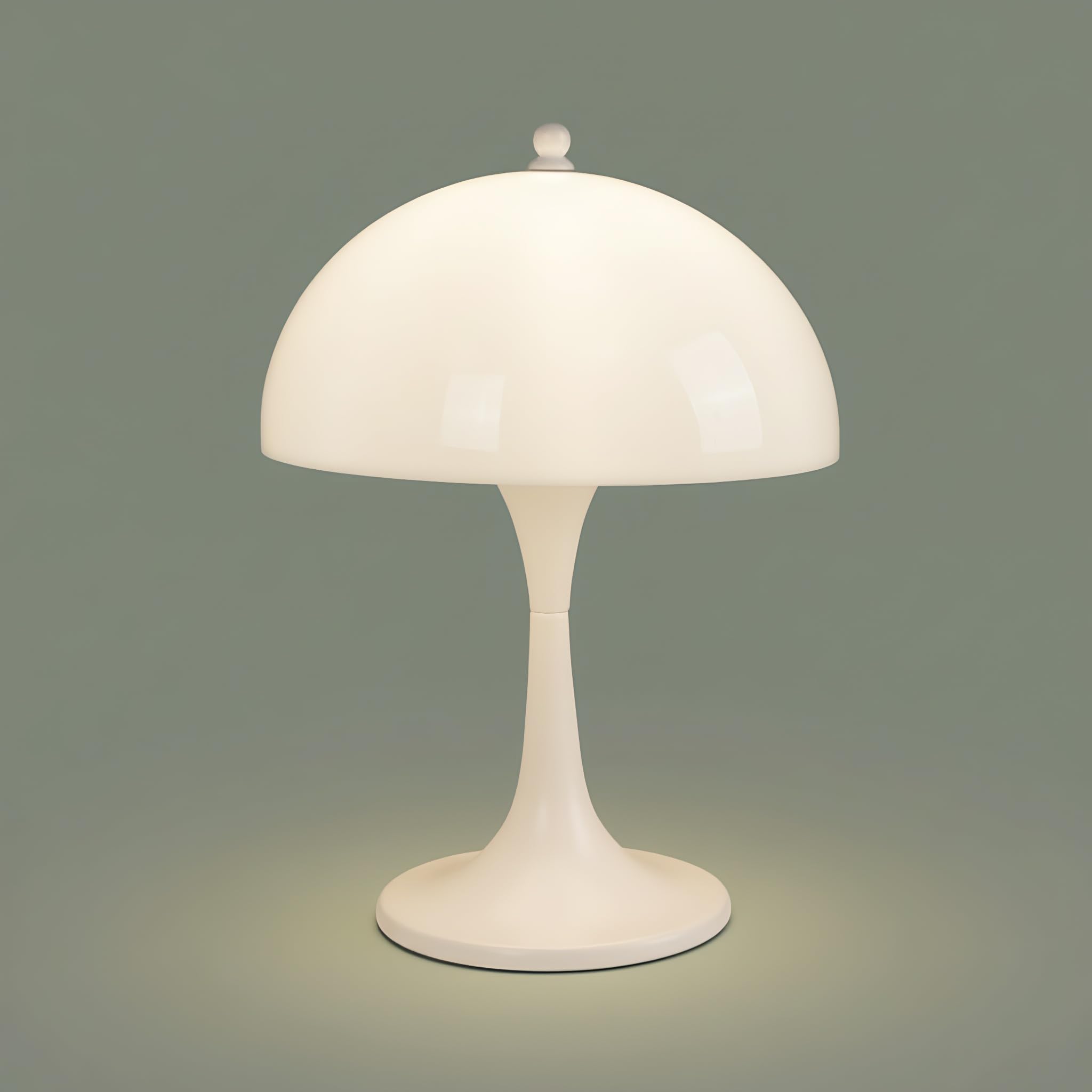 BARCELONA LED Lámpara de Mesa Diseño MART Blanca Moderna con Pantalla Acrílica Translúcida, Luz Suave y Confortable, 3xG9, Lámpara de Mesa Minimalista para Salón, Dormitorio, Oficina y Mesa de Noche