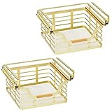 mDesign Metal Wire Under Sink Storage Shelf