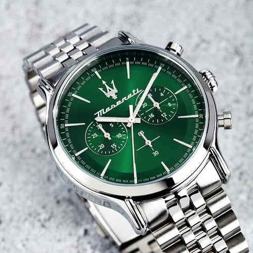 Maserati Classic Chronograph Small Seconds Analog Dial Color Green Watches for Men - R8873618033 - Image 6
