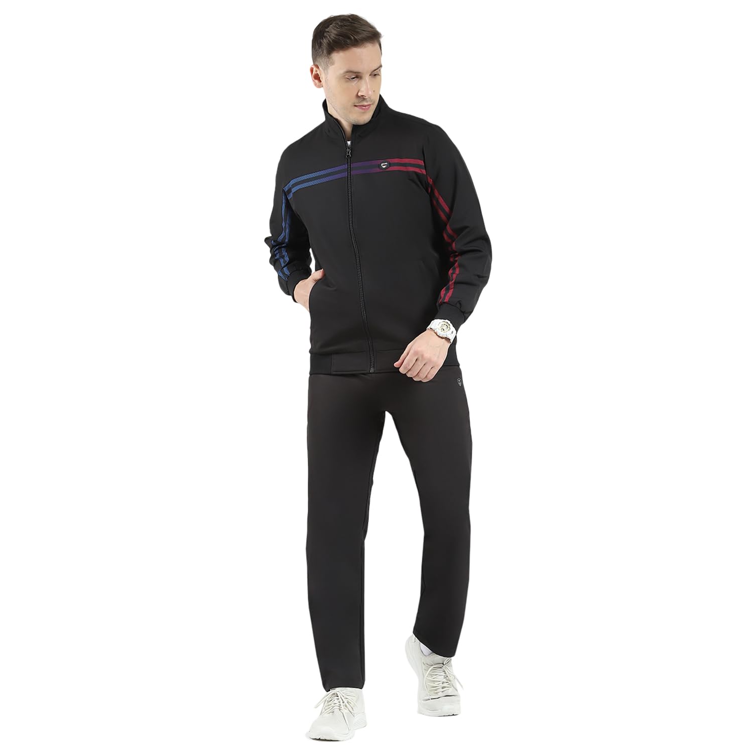 monte carlo Men's Regular Fit Tracksuit | Full Sleeve | Mock Neck | Solid Pattern | Stylish & Comfortable Sportswear Track Suit For Men's-picture-27