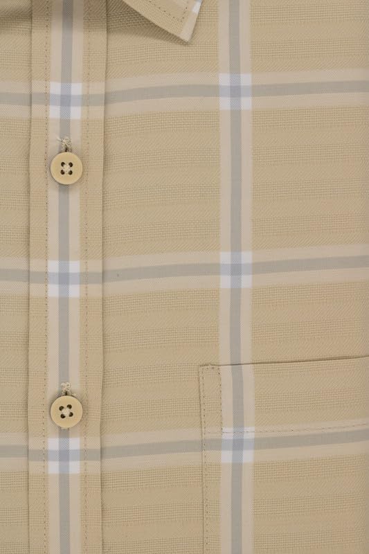 Image of 7-DAYS Men's Premium Check Shirt - 100% Cotton, Tailored Fit (Between Slim & Regular), Full Sleeve, with Pocket - Smart Office & Casual Look