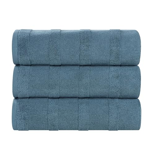 Superior ROMA BATH DB Cotton Bath Towels, Set Of 3, Highly Absorbent, Ribbed Design cover