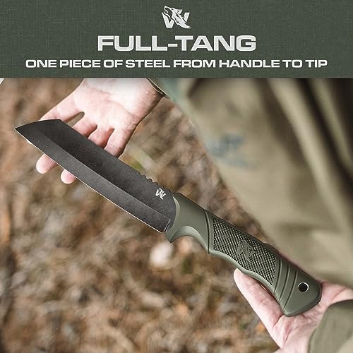 Image of ODENWOLF W Machete - Survival Machete Full Tang with Sheath - Strong D2 Steel Knife Machete for Cutting Trees, for Yard Work, and for Bushcrafting and Big Tactical Knife with TPE-Handle