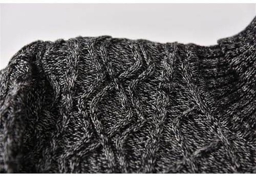 Men's Fleece Warm Cotton Turtleneck Sweater Winter Pullover High Neck Sweater4