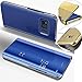 Produktbild COTDINFOR Samsung Galaxy S8 Plus Hülle Ledertasche Handyhülle Männer Mädchen Slim Clear Crystal Spiegel Flip Ständer Etui Hüllen Schutzhüllen für Samsung Galaxy S8+/S8 Plus Mirror PU Blue MX.