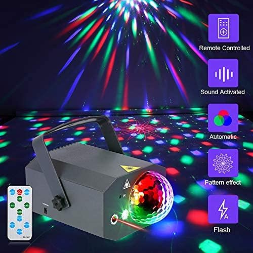 Litake Party Lights + Disco Ball Lights 2 in 1 Dj Disco Lights for Parties LED Sound Activated Stage Strobe Light Projector with Remote for Halloween Party Birthday Wedding Dance Club Show Home Decor