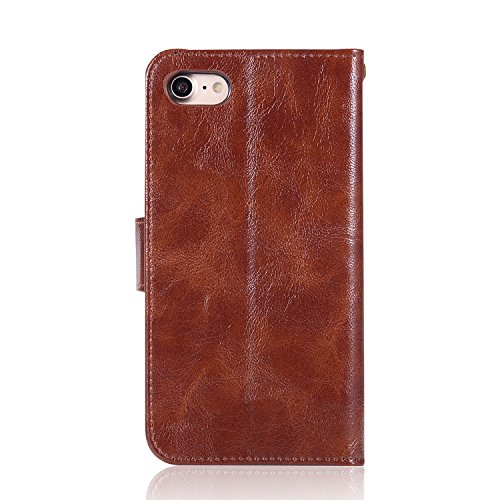 Iphone 6S Plus Case, Iphone 6 Plus Case, Dooge Retro Premium Leather Folio Flip Magnetic Protective Kickstand Wallet Case With Cash Card Slots Holder Wrist Strap For Apple Iphone 6S Plus/6 Plus #TOP2