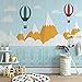 RTJSticker Tapete Selbstklebende Tapete Wandbild W130Xh80 Cm Ballon Berge Landschaft 3D Wandaufkleber Wandplakat Wandkunst Große Fototapete Junge Schlafzimmer Kinder Innen Dekoration Kunst