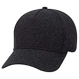 Armycrew 5 Panel Low Profile Melton Wool Blend Structured Baseball Cap - Heather Black