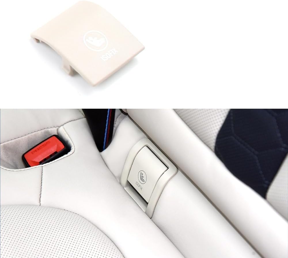 Rear Child Seat Anchor Safety ISOFIX Cover Restraint for BMW X5 G05 Car Rear Seat Hook Buckle Cover Plate 2019-23 Accessories (White-Cover)