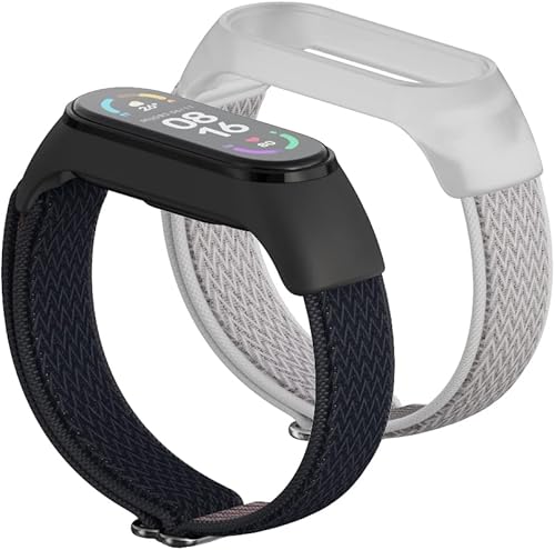 Miniatura 5 de Correa de reloj para Mi Band 6 Correa elástica ajustable de nailon trenzado Miband 6 Miband 5 Pulsera 5 6 Correa de reloj 2 piezas
