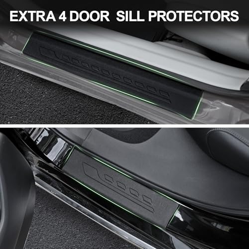 Image of Floor Mats for 2012-2015 Honda Civic Sedan & Sedan Si (Not for Coupe), TPE All Weather Durable Floor Liners Door Sill Guards for Honda Civic
