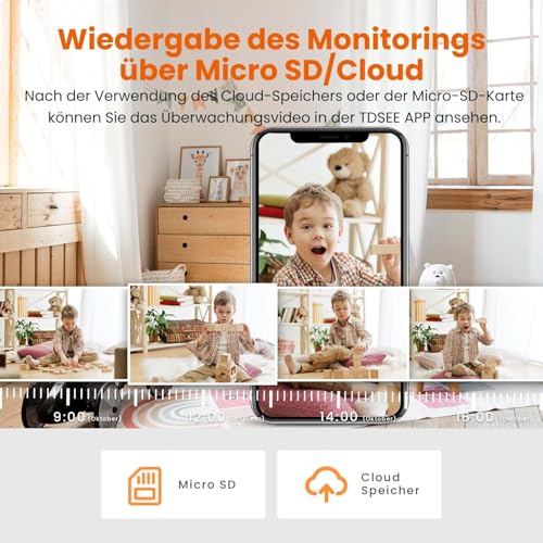 Tenda Überwachungskamera Innen CP3 V2.2, 360 Grad WLAN IP Kamera, 2-Wege-Audio, 1080P, Nachtsicht, Ton & Licht Alarm, Bewegungsverfolgung, Haustierkamera für Hund/Katze, Baby Kamera, Alexa-kompatibel – Produktbild 6