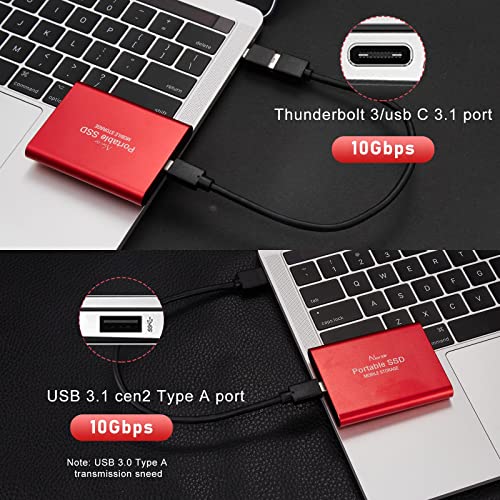 Image of SSD USB 3.1 External Solid State Drives Hard Disk for PC Laptop 2TB Red (2TB Red)