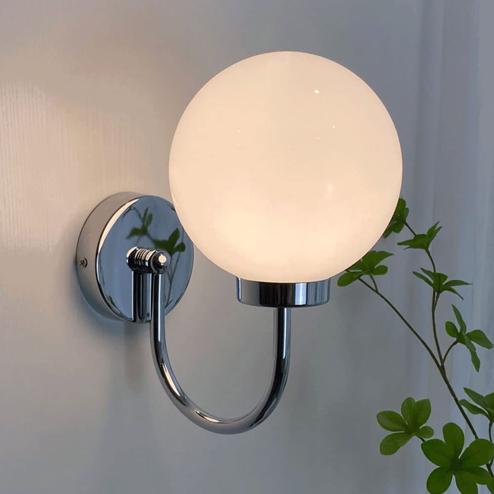 Applique murale moderne pour salle de bains et vanité lumineuse au design de lanterne en verre