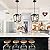 SGLfarmty Black Pendant Lights Kitchen Island, 1-Light Light Fixtures, Farmhouse Island Lighting, Metal Cage Hanging with Glass Shade for Hallway, Entryway