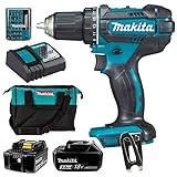 Makita 18 V LXT Makita DDF482 Bohrschrauber + Ladegerät + 2 Bat. 3 Ah...
