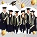 Tigeen Unisex Adult Graduation Gown Cap Tassel Set Matte Uniforms 2026 Charms Cord and Stole for College High School Graduate(51, Black)