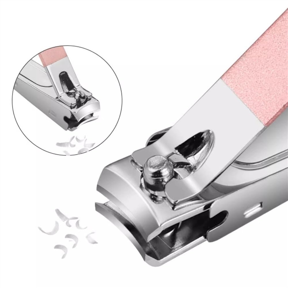 Manicure, zestaw do pedicure, zestaw do pielęgnacji pedicure, 18 w 1, ze stali nierdzewnej, z odpornym na zachlapanie, obcinaczem do paznokci, podróżny zestaw do manicure z różowym etui