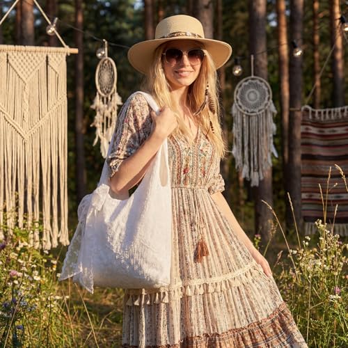 Bolso Tote de Encaje Blanco para Mujer miniatura 2