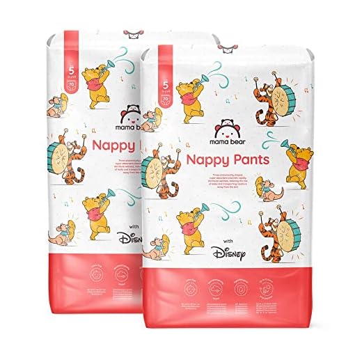 Marca Amazon - Mama Bear - Disney, pañales braguita, Talla 5 (12-17 kg), Bianco, 140 Unidad (2 Paquetes de 70) -PACK MENSUAL
