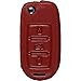 Produktbild PhoneNatic Echtleder Classic Schlüssel Hülle kompatibel mit der VW Sagitar 3-Tasten Fernbedienung in rot Klappschlüssel 3-Key