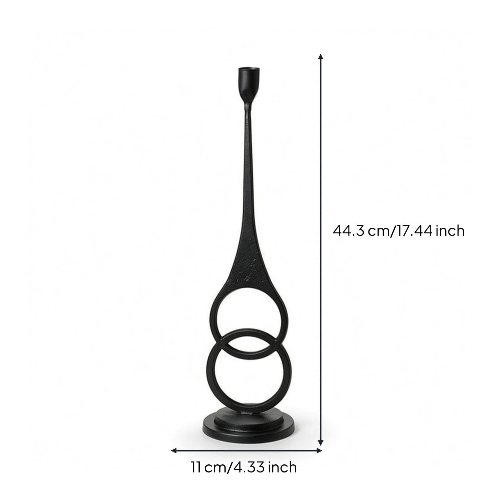 Stabkerzenhalter elegant tafelkerzenhalter stilvoll kerzenhalter mit rundem fuß für tischdeko, esstisch, anrichte, 11 11 44.3cm