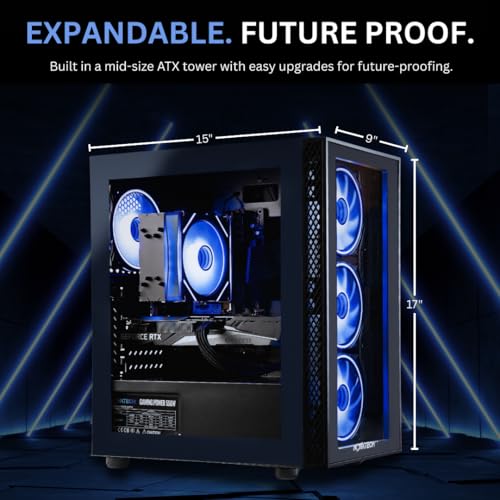 Image of NOVATECH Phantom - Prebuilt Gaming PC Desktop Computer - RX580 8GB - Core i7 Xeon 3.5GHz - 16GB RAM - 512GB M.2 SSD WiFi /BT, Win 11 Pro - Gaming Computer Tower - Pre Built PC Gaming - 1 Year Warranty
