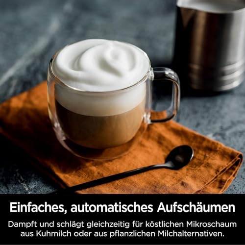 Ninja Luxe Essential 2-in-1-Kaffeemaschine mit Mahlwerk und Aufschäumer für Latte, Cappuccino & Espresso, einfache Handhabung, Silber, ES501EU + XSKDCLSOL4EUK Entkalkungs-Lösung (4 Pack), Powder