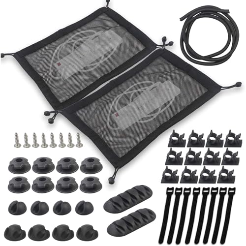 AIVORO 2 Stücke Kabelnetz Schreibtisch für Kabelmanagement 40 x 30 cm Kabelmanagement Schreibtisch Flexible Kabelkanäle Ideal zum Verstecken von Kabeln (Schwarz)