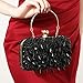 RomanticDesign Women Bling Evening Bag Fashion Embroidered Beaded Sequin Clutch Cocktail Wedding Party Purse, Black
