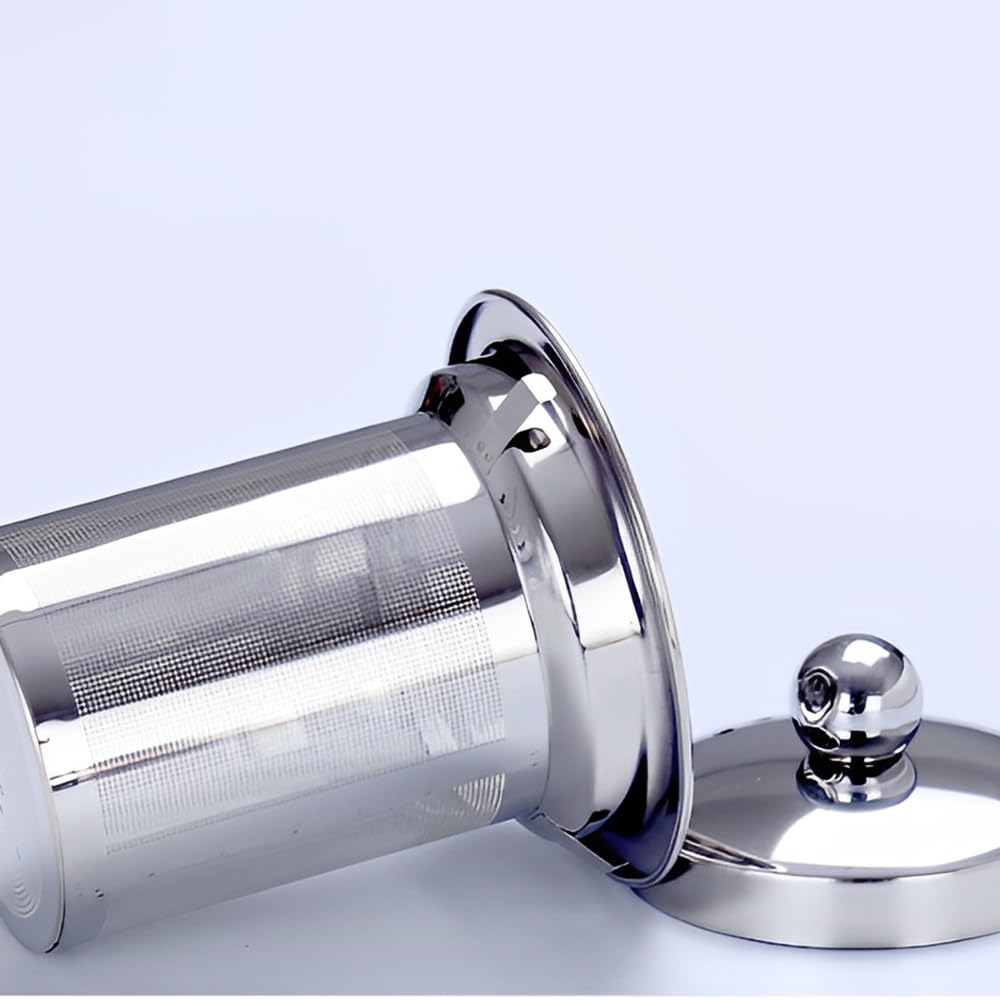 Teiera in Vetro da 800ml, Teiera Resistente al Calore in Vetro Borosilicato Trasparente con Filtro in Acciaio Inox, piccola teiera per foglie sfuse, erbe, frutta, bubble tea | Infusore Tè