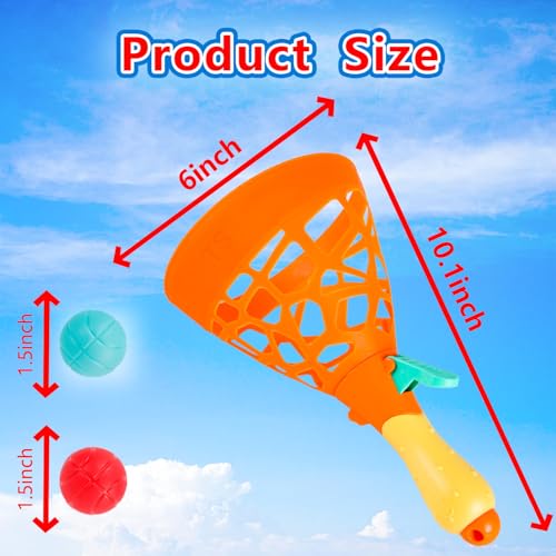 Outdoor Indoor Games Activities for Kids Pop and Catch Ball Family Games with 2 Launcher Baskets and 10 Balls - Image 2