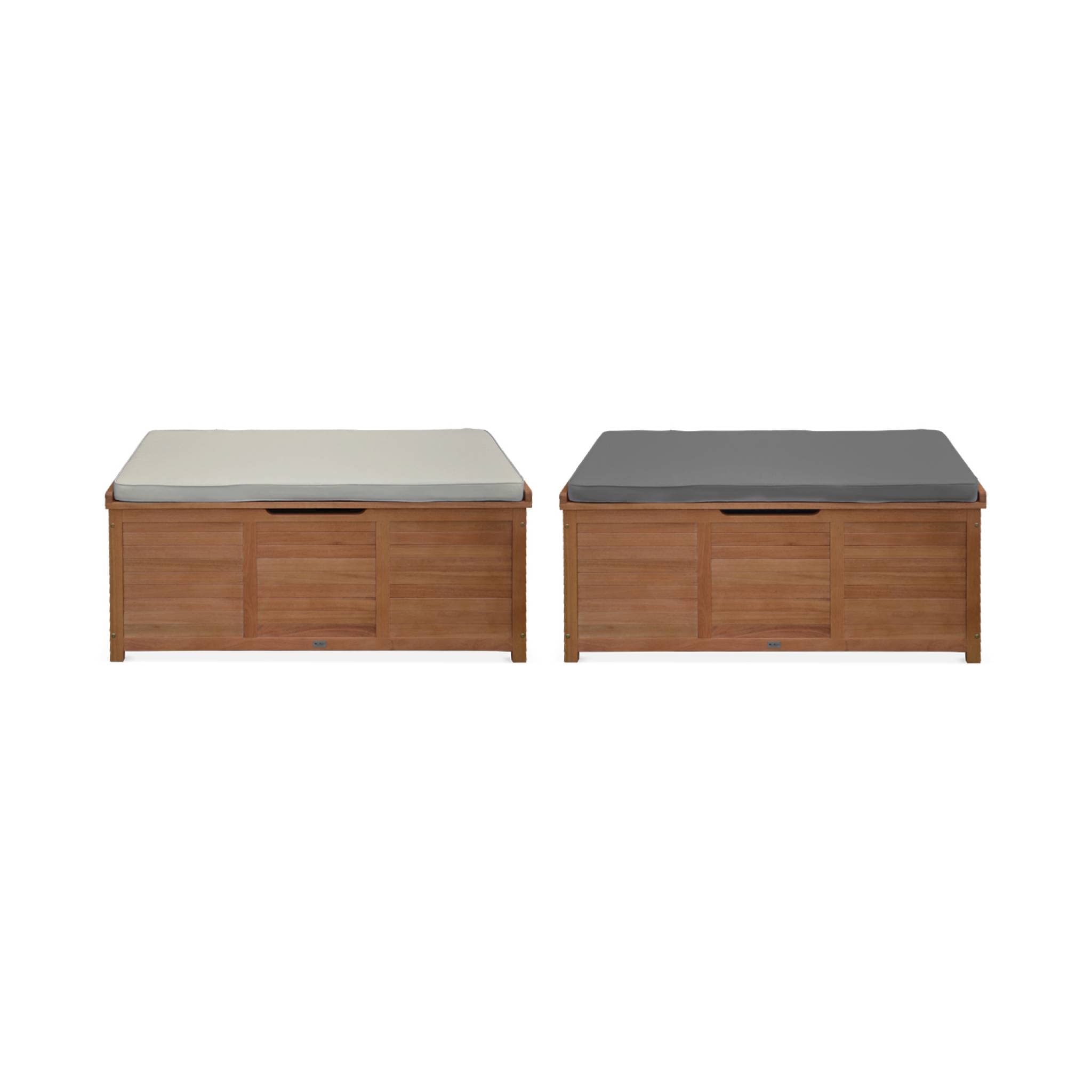 sweeek Cassapanca da Giardino in Legno 200L con martinetti Marrone Naturale - 125x60x96 cm