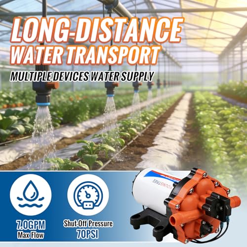 YOUNGTREE 55-Series 110V AC Fresh Water Diaphragm Pump 7GPM 70PSI 110volt 5-Chamber Water Pressure Washdown Pump On Demand with Pressure Switch for Irrigating, Home, Sprinkler, RV, Marine by YoungTree - Image 8