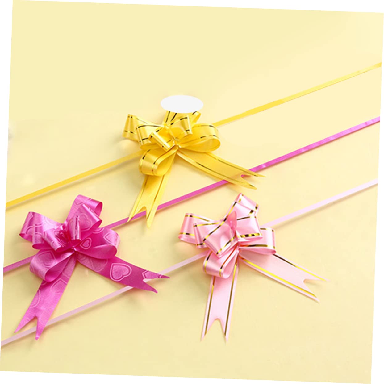 FOMIYES String Bows for Wedding 20pcs Gold Edge Pull Bows Knot for Present Wrapping Party Decorations