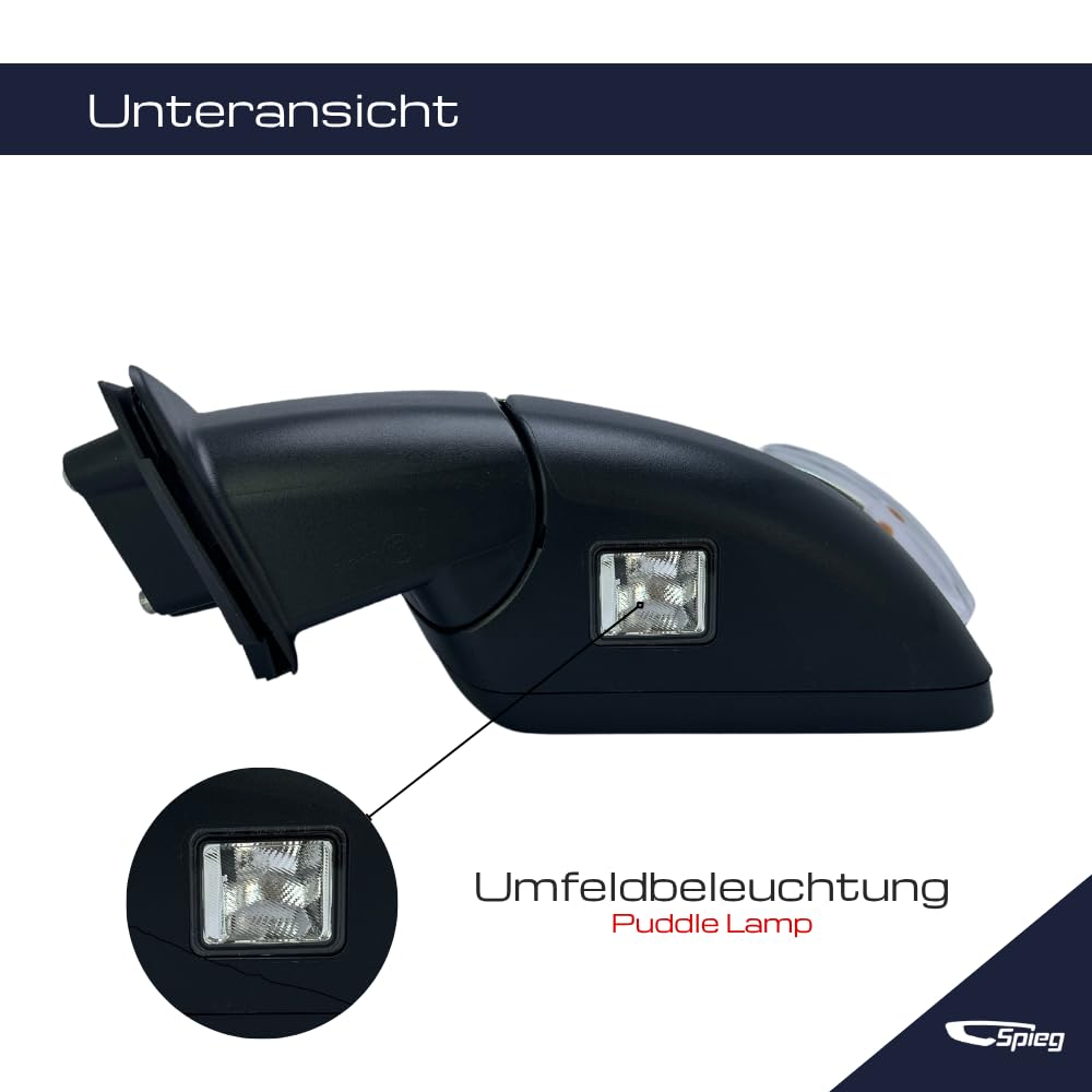 Spieg Außenspiegel Links für Ford Ranger 2011-2018 Manuell Einklappbar, Blinker, Einstiegsbeleuchtung, Chrom, 7 PIN
