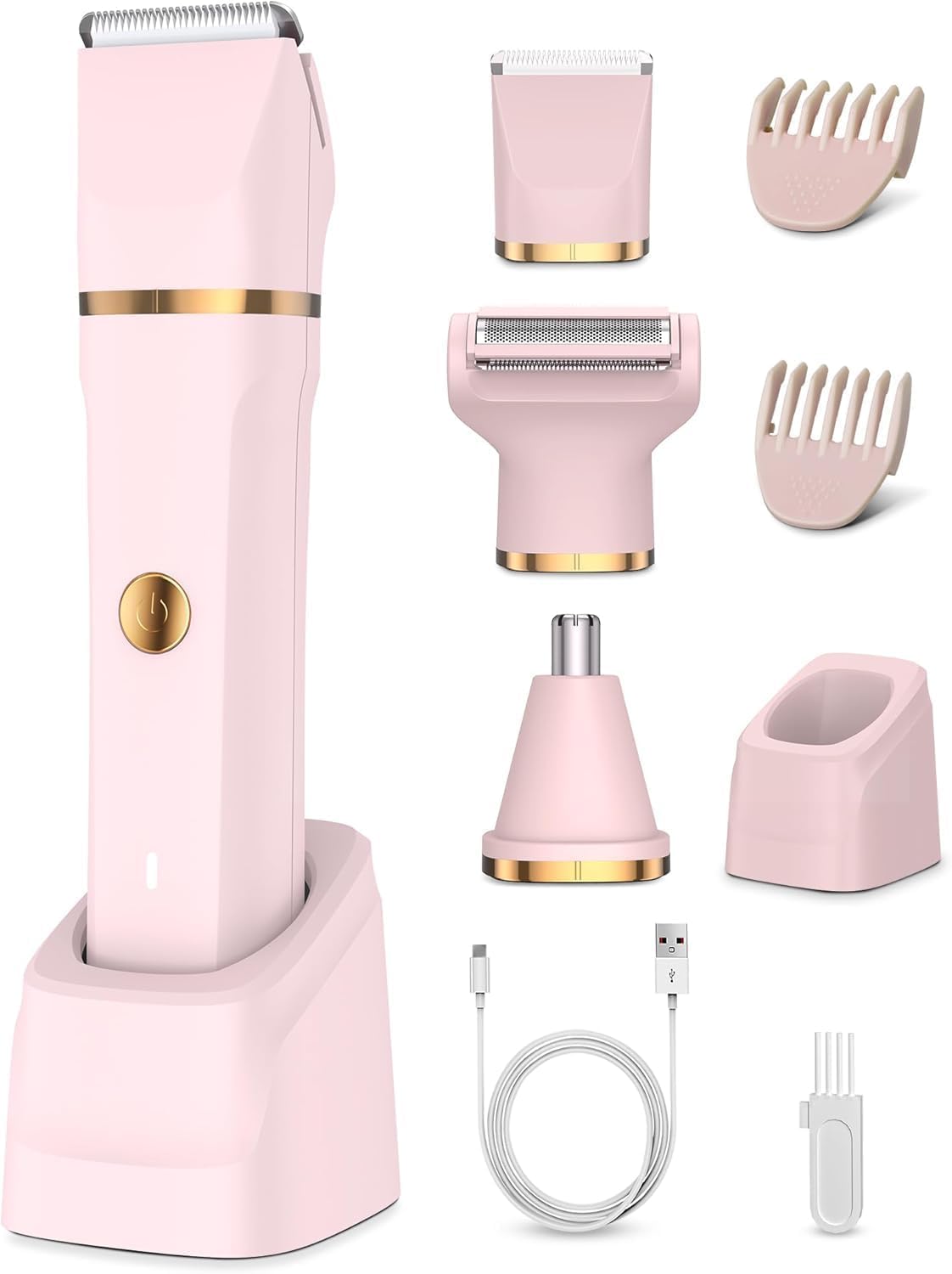Bikini Trimmer - Afeitadora eléctrica de bikini para mujer, color rosa compacto