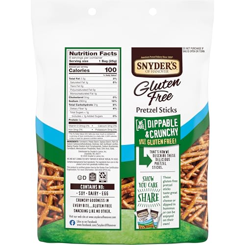 Image of Snyder's of Hanover Gluten Free Pretzel Sticks, 100 Calorie Individual Packs, (Pack of 48)