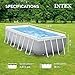 Intex 26791EH Prism Frame Premium Rectangular Above Ground Swimming Pool Set: 16ft x 8ft x 42in – Complete Set Includes 1000 GPH Cartridge Filter Pump