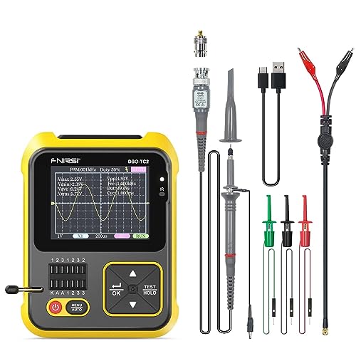 Fnirsi Dso-Tc2 2-In-1 Transistor Tester & Digital Oscilloscope, Mini Multimeter Tester - Voltage Detector, Power Probe Kit, Volt Meter, Diy Circuit Voltmeter, 2-Channel Resistor Relay #TOP21