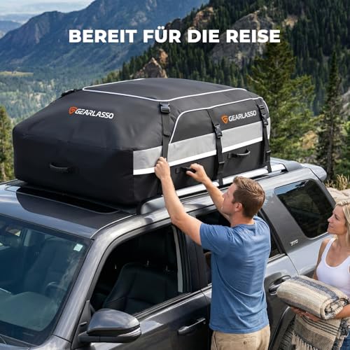 Autodachtasche 21 Kubikfuß (595 L), wasserdichte Dachbox für Pkw, SUV & Van, Robustes 840D-PVC, universell passend mit/ohne Dachgepäckträger, inkl. Rutschfester Matte & Zahlenschloss