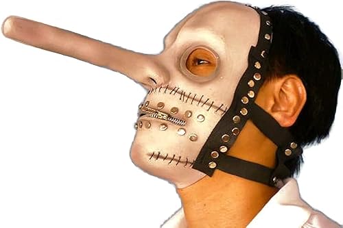 Miniatura 9 de Chris Fehn - Máscara de látex con cremallera y nariz larga, para disfraz de Halloween