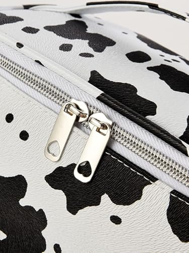Image of Cute Makeup Bag Small Travel Cosmetic Bags for Women Teen Girls Medium Pouch Toiletry Bag PU Waterproof Organizer Case (Cow)