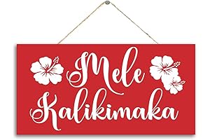 Mele Kalikimaka Red Christmas Holiday Sign Hawaiian Vacation