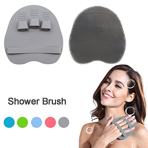 Soft Silicone Shower Brush Body Wash Bath Exfoliating Skin Massage Scrubber, Dry Skin