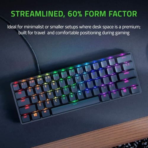 Image of Razer Huntsman Mini Smartchoice Gaming Keyboard, Linear Optical Red Switches, 60% Compact Design, RGB Customizable Backlighting, High-Speed Optical Actuation, Durable PBT Keycaps, Wired USB, Black