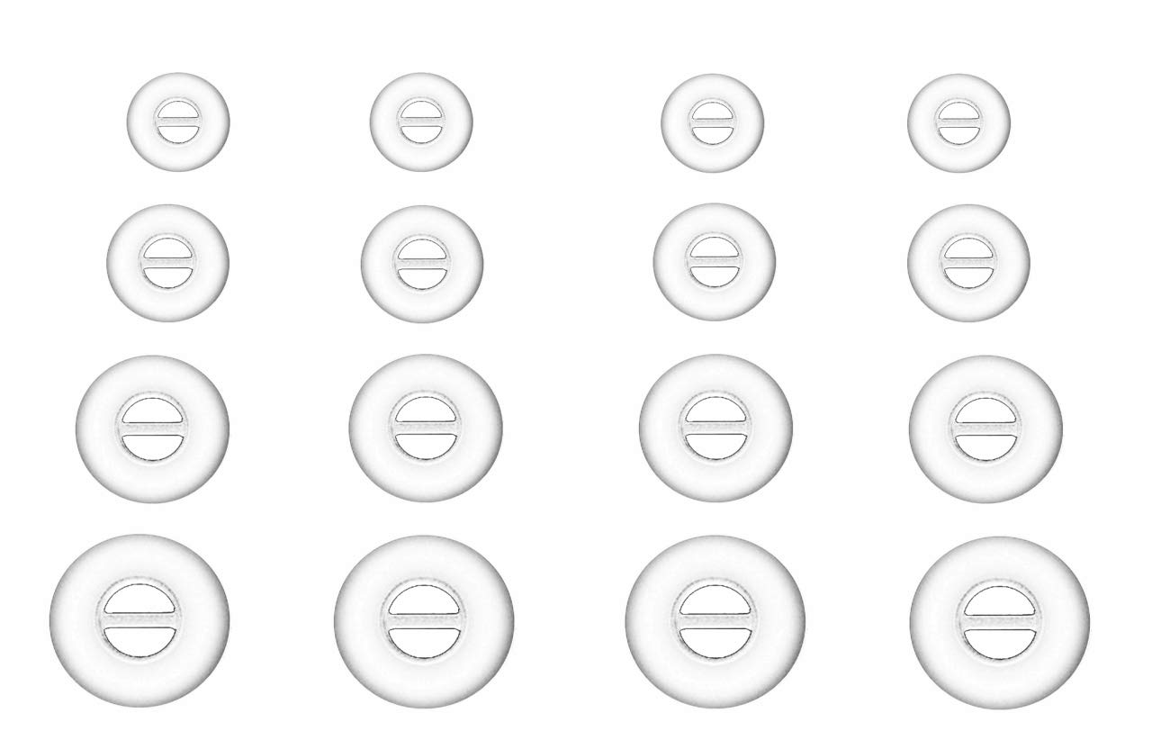 NICKSTON 16pcs- XS/S/M/L (CL-NSEN) Comfort Noise Isolation Replacement Eartips Earbuds for Sennheiser Momentum I and Momentum G In Ear Earphones